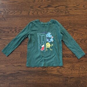 Disney Monsters Inc. Teal Long Sleeve Boys Christmas Shirt, 5T